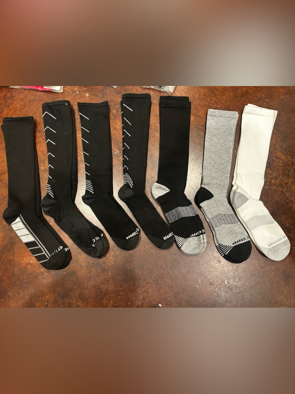 Tommie Copper 7 pair SnugStay WOTC Compression Socks - Large /Retail $39.50 each